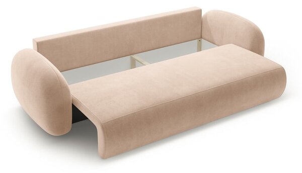 Béžová sametová rozkládací/s úložným prostorem pohovka 262 cm Tonale – Cosmopolitan Design