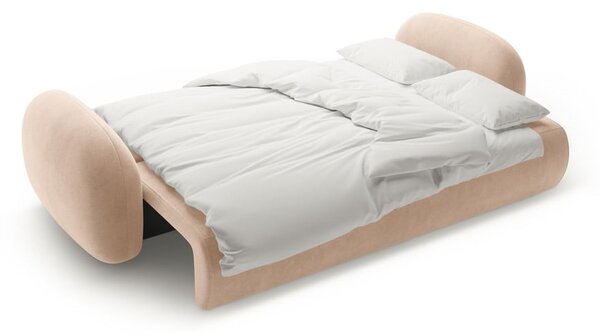 Béžová sametová rozkládací/s úložným prostorem pohovka 262 cm Tonale – Cosmopolitan Design