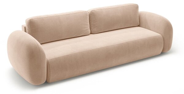 Béžová sametová rozkládací/s úložným prostorem pohovka 262 cm Tonale – Cosmopolitan Design