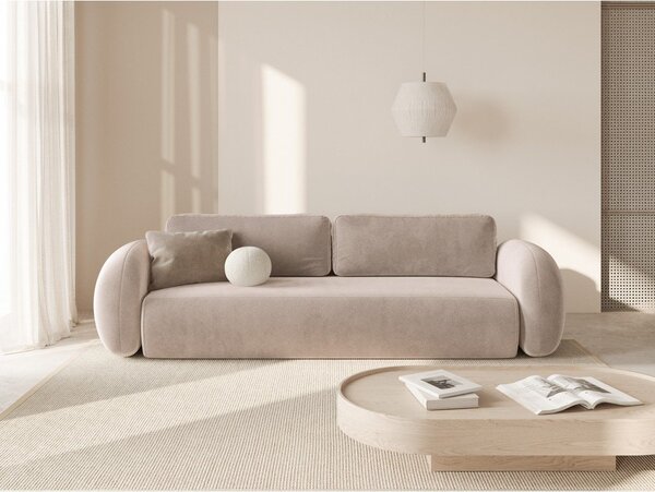 Béžová sametová rozkládací/s úložným prostorem pohovka 262 cm Tonale – Cosmopolitan Design