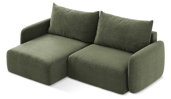 Zelená rozkládací/s úložným prostorem rohová pohovka (levý roh) Kalena – Makamii