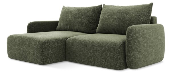 Zelená rozkládací/s úložným prostorem rohová pohovka (levý roh) Kalena – Makamii