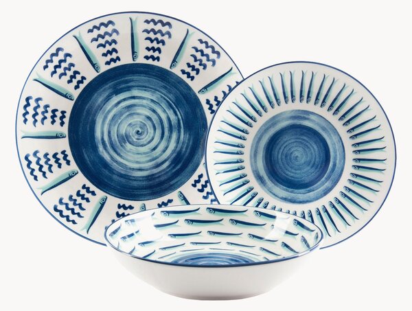 Sada porcelánového nádobí Mediterraneo, pro 6 osob, 18 dílů