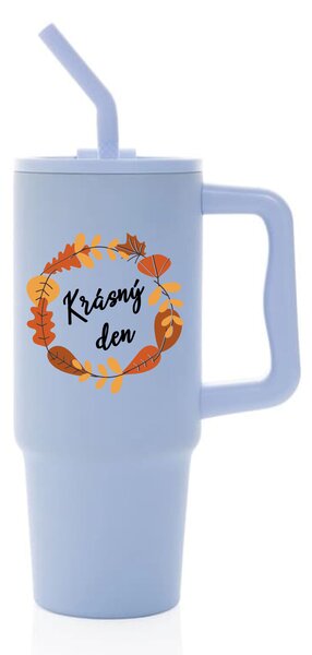 KRÁSNÝ DEN (PODZIM) - světle modrý cestovní termohrnek 900 ml