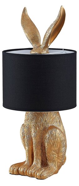 Stolní lampa Lindby, Lorentina, Černá, Obývací pokoj, Tkanina / Textil, Design