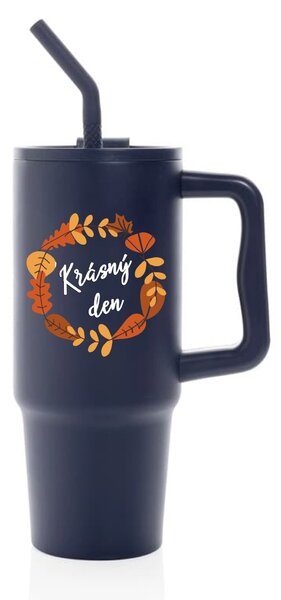 KRÁSNÝ DEN (PODZIM) - modrý cestovní termohrnek 900 ml
