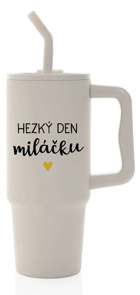 HEZKÝ DEN MILÁČKU - béžový cestovní termohrnek 900 ml