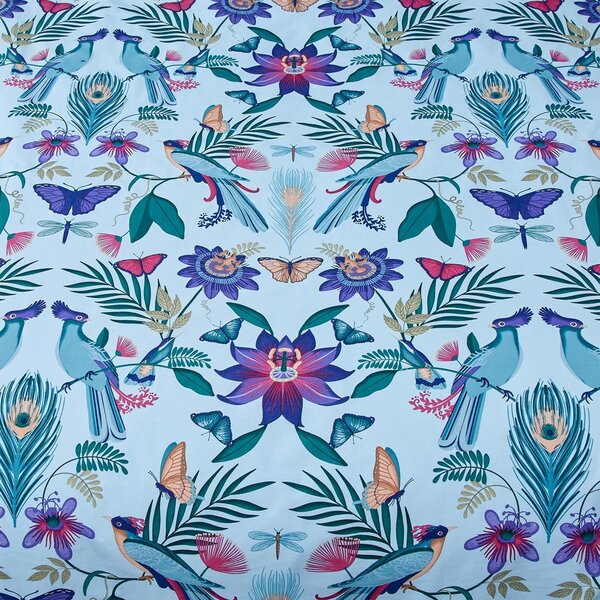 Modré povlečení na jednolůžko 135x200 cm Mya Tropical Floral – Catherine Lansfield
