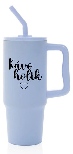 KÁVOHOLIK - světle modrý cestovní termohrnek 900 ml