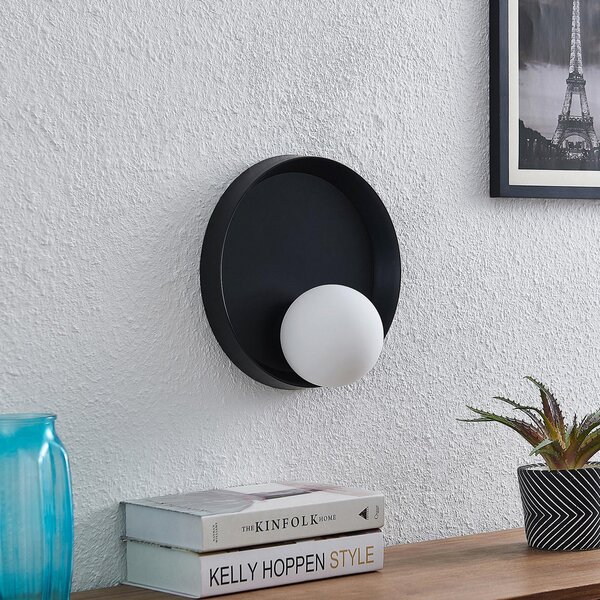 Nástěnná Svítidla Lucande, Andelina, stmívatelné, Černá, Obývací pokoj, Kov, Design