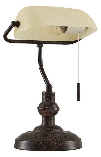 Stolní lampa Lindby, Profina, Hnědá / Rezavá, Obývací pokoj, Kov, Starožitný