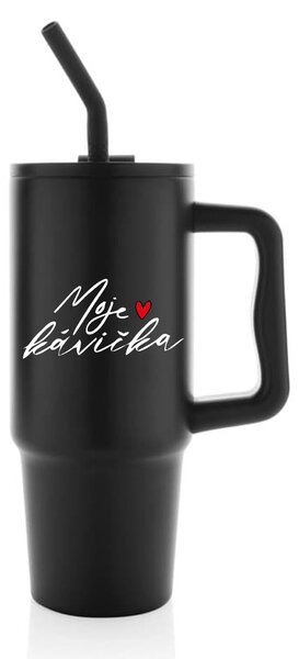 MOJE KÁVIČKA - černý cestovní termohrnek 900 ml