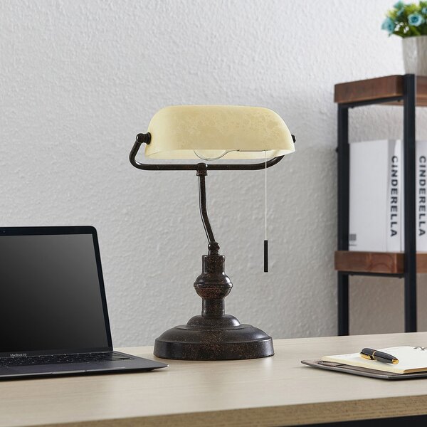 Stolní lampa Lindby, Profina, Hnědá / Rezavá, Obývací pokoj, Kov, Starožitný