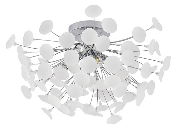 Stropní Lampa Lindby, Yurina, stmívatelné, Bílá, Obývací pokoj, Kov, Moderní