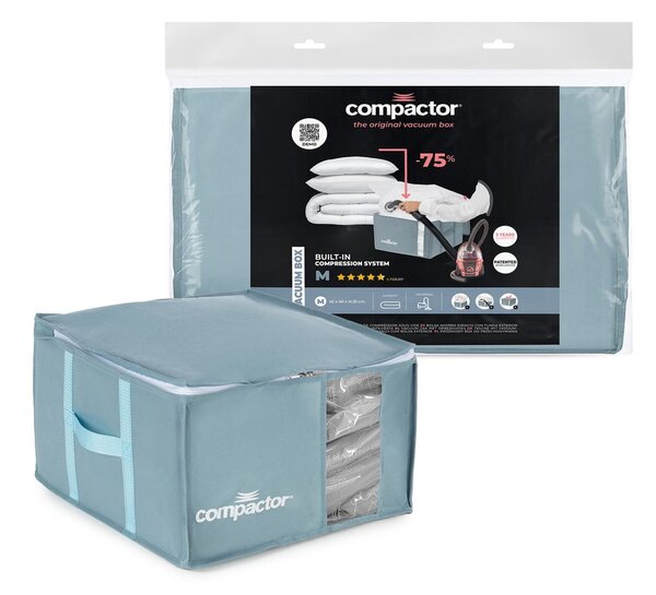 Vakuový plastový úložný box na oblečení 42x40x25 cm Blue Edition – Compactor