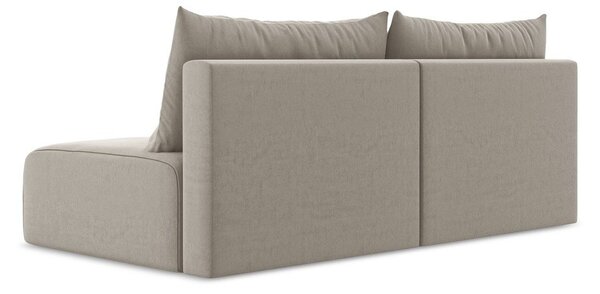 Taupe sametová rozkládací/s úložným prostorem pohovka 216 cm Kalena – Makamii