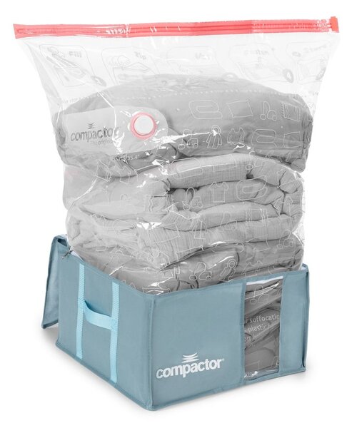 Vakuový plastový úložný box na oblečení 42x40x25 cm Blue Edition – Compactor
