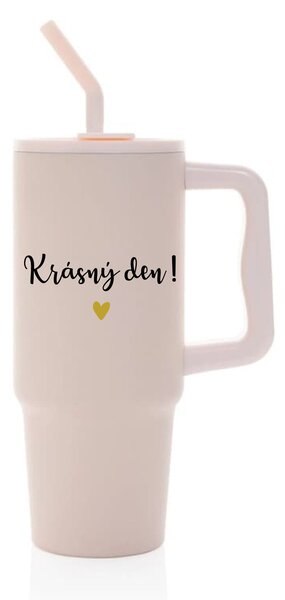 KRÁSNÝ DEN - růžový cestovní termohrnek 900 ml