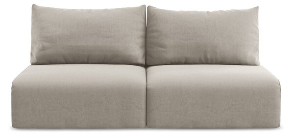 Taupe sametová rozkládací/s úložným prostorem pohovka 216 cm Kalena – Makamii