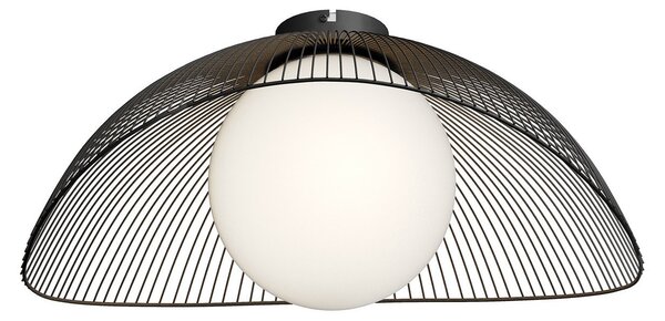 Stropní Lampa Lindby, Fabronia, stmívatelné, Černá, Obývací pokoj, Kov, Moderní