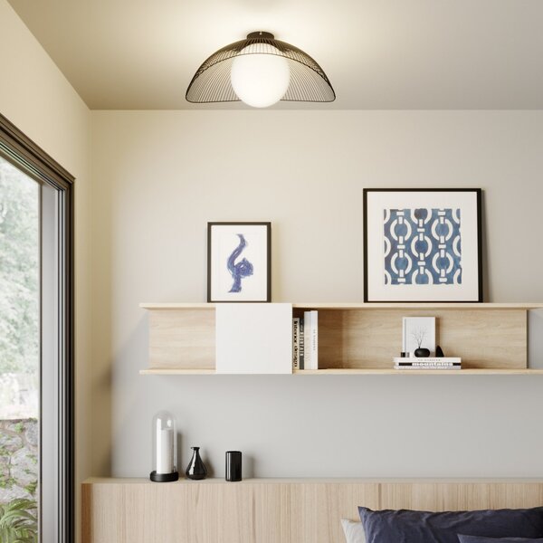 Stropní Lampa Lindby, Fabronia, stmívatelné, Černá, Obývací pokoj, Kov, Moderní