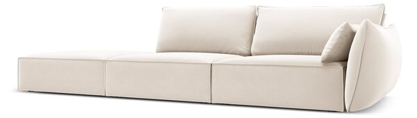 Béžová sametová pohovka pravý roh 264 cm Vanda – Mazzini Sofas