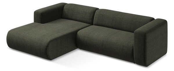 Zelená rohová pohovka (levý roh/s lenoškou) Ekahi – Makamii