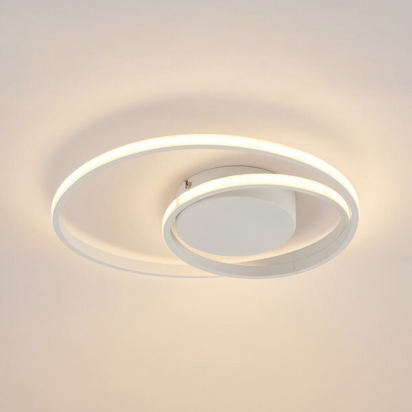 Stropní Lampa Lindby, Emisua, stmívatelné, Bílá, Obývací pokoj, Hliník, Moderní