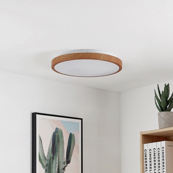 Stropní Lampa Lindby, Mynte, Dřevo, Obývací pokoj, Plast, Moderní