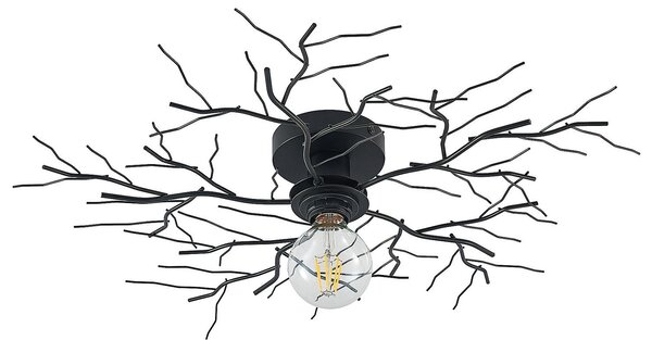 Stropní Lampa Lindby, Vetki, stmívatelné, Černá, Obývací pokoj, Kov, Moderní