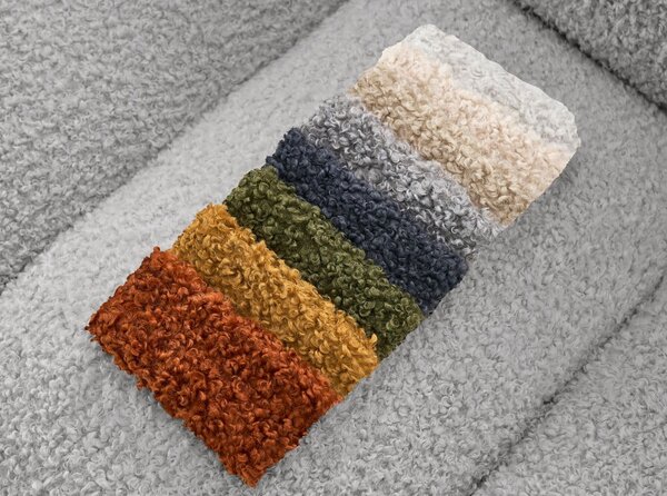 Světle šedá pohovka z textilie bouclé 232 cm Hippolyte – Bobochic Paris