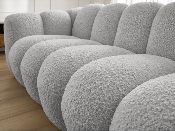 Světle šedá pohovka z textilie bouclé 232 cm Hippolyte – Bobochic Paris