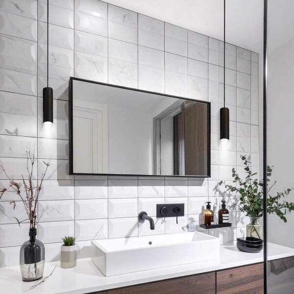 Brilagi - Koupelnový lustr na lanku SELE AQUA 1xGU10/30W/230V IP44 černá