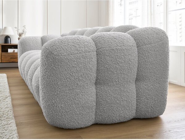 Světle šedá pohovka z textilie bouclé 232 cm Hippolyte – Bobochic Paris