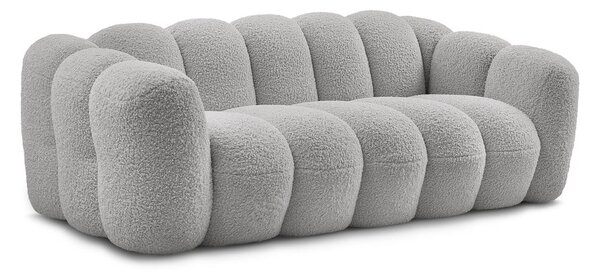 Světle šedá pohovka z textilie bouclé 232 cm Hippolyte – Bobochic Paris