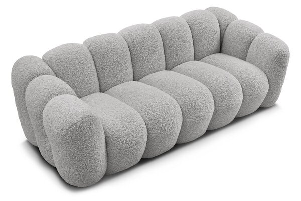 Světle šedá pohovka z textilie bouclé 232 cm Hippolyte – Bobochic Paris