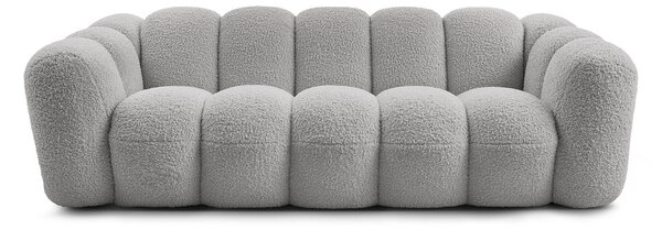 Světle šedá pohovka z textilie bouclé 232 cm Hippolyte – Bobochic Paris