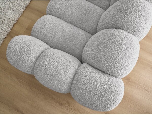 Světle šedá pohovka z textilie bouclé 232 cm Hippolyte – Bobochic Paris
