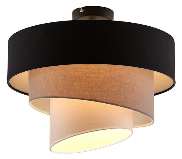 Stropní Lampa Lindby, Coria, stmívatelné, Béžová, Obývací pokoj, Tkanina / Textil, Moderní