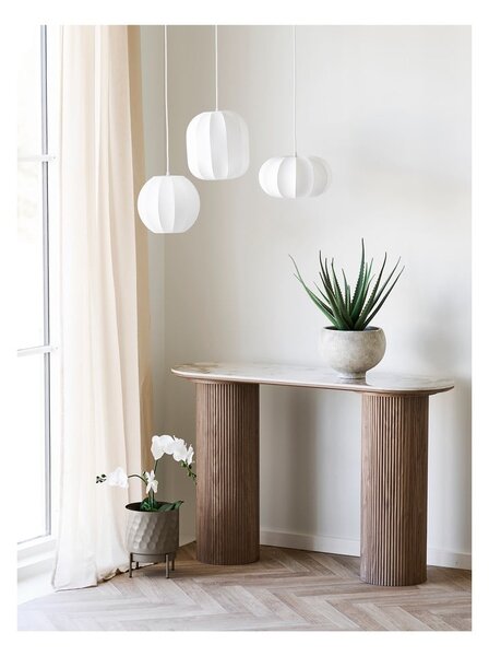 Bílé závěsné svítidlo s textilním stínidlem ø 28 cm Coventry – House Nordic
