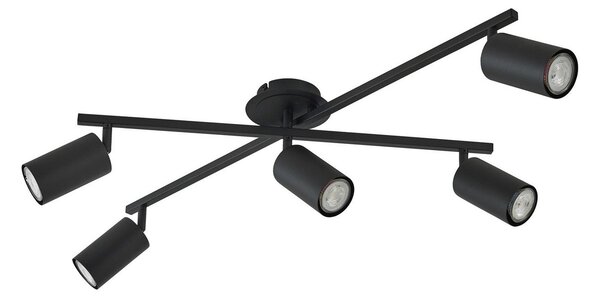 Stropní Lampa Lindby, Joffrey, stmívatelné, Černá, Obývací pokoj, Kov, Moderní