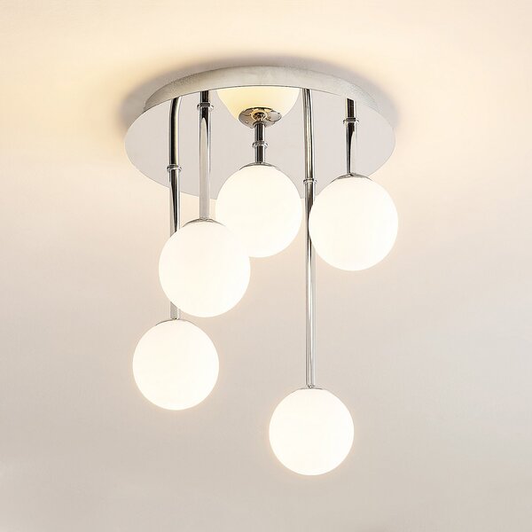 Stropní Lampa Lindby, Chrissy, stmívatelné, Metalická, Obývací pokoj, Kov, Moderní
