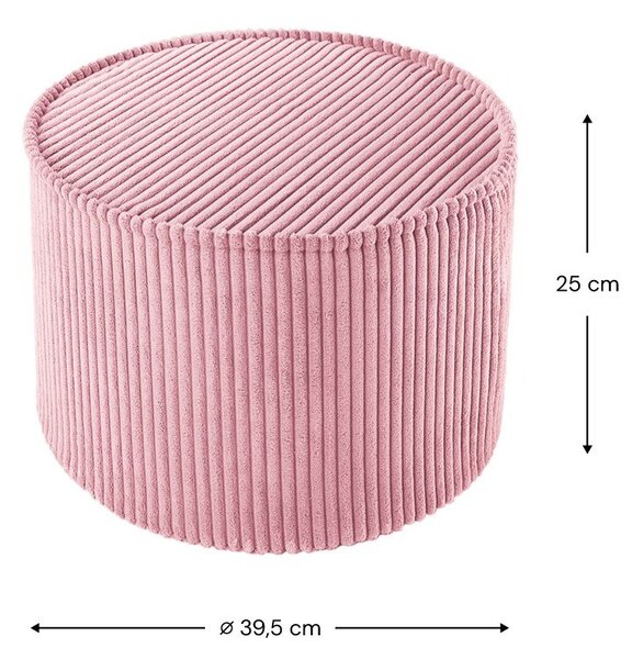 Růžový manšestrový dětský puf – Wigiwama