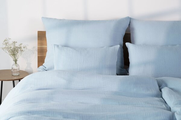 DARRÉ Celoroční mušelínové povlečení Ice Blue - GOTS Velikost: atypický 200 x 200 + 2 x 70 x 90