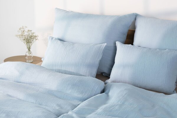 DARRÉ Celoroční mušelínové povlečení Ice Blue - GOTS Velikost: atypický 200 x 200 + 2 x 70 x 90
