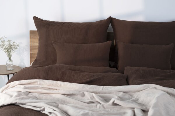 DARRÉ Celoroční mušelínové povlečení Chocolate - GOTS Velikost: 140 x 200 + 70 x 90
