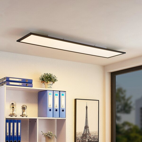 Stropní Lampa Lindby, Nelios, Černá, Kuchyně, Plast, Moderní