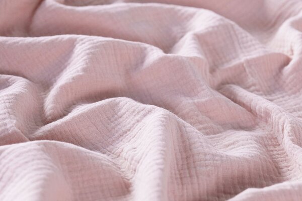 DARRÉ Celoroční mušelínové povlečení Soft Pink - GOTS Velikost: 140 x 200 + 70 x 90
