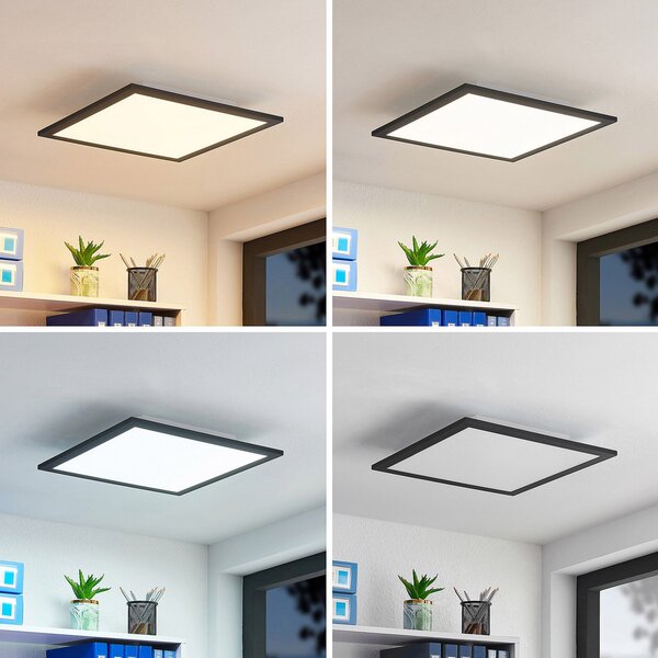 Stropní Lampa Lindby, Nelios, stmívatelné, Černá, Kuchyně, Plast, Moderní