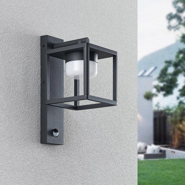 Venkovní svítidla Lucande, Timio, stmívatelné, Šedá, Balkon, Hliník, Moderní
